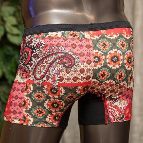 Mens Boho Paisley Print Boxer Brief Handmade - Picture 3 of 5